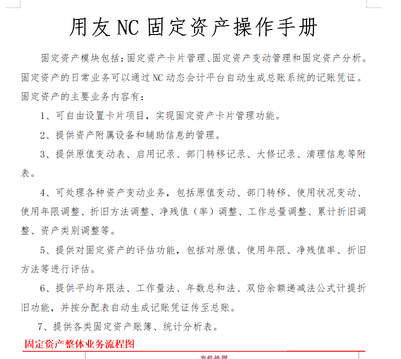 用友NC固定资产操作手册