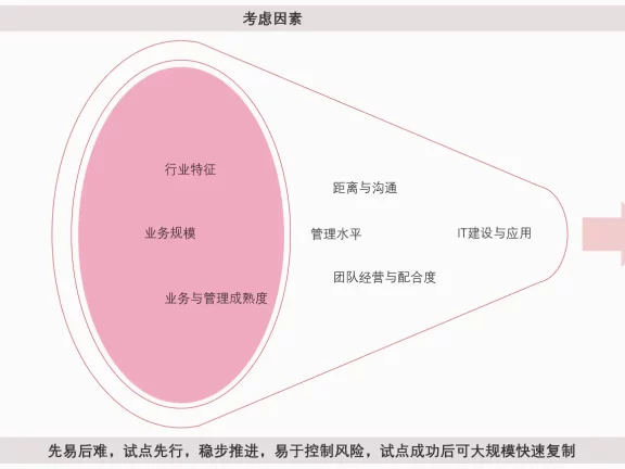财务共享试点单位选择的具体策略